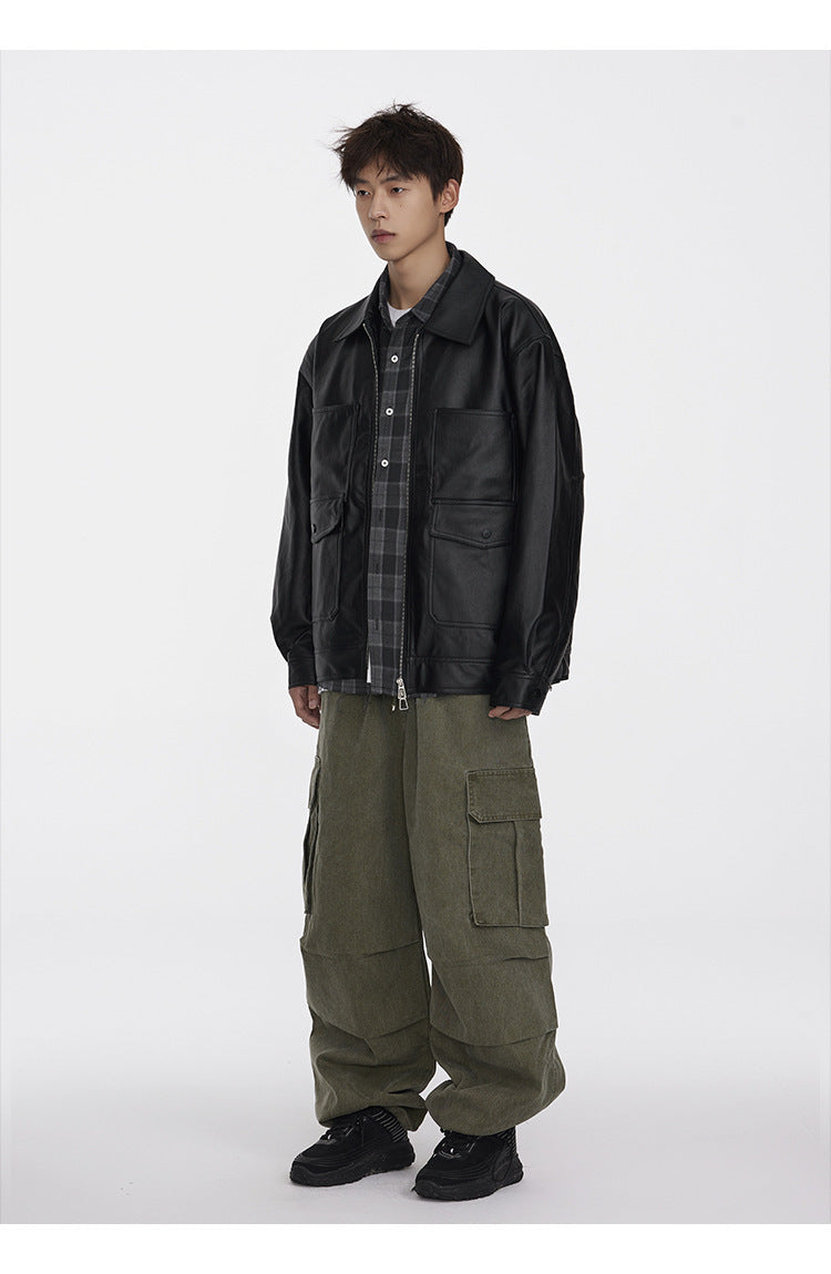 Autumn Hiking PU Leather Jacket