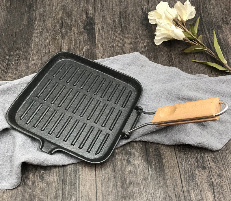 Camping Cookware Iron Steak Folding Pan