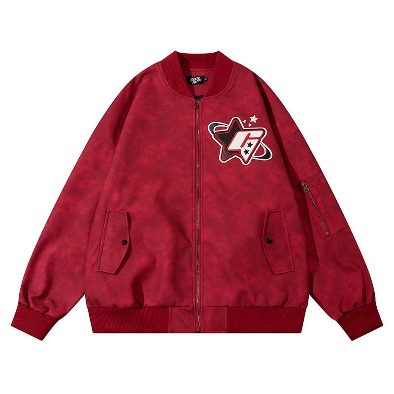 Fashion Embroidery Letter Flight Jacket