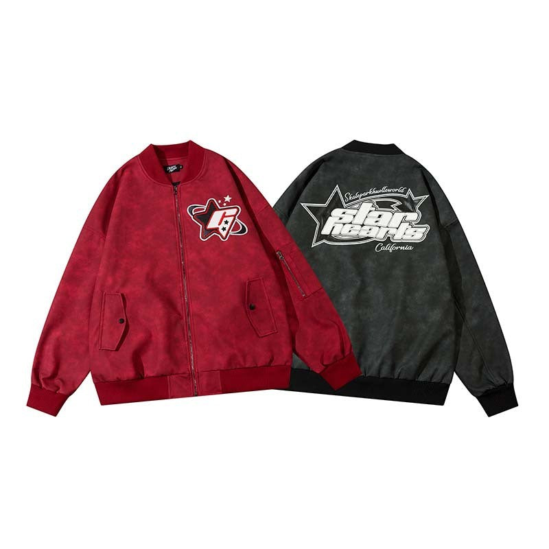 Fashion Embroidery Letter Flight Jacket