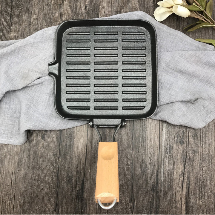 Camping Cookware Iron Steak Folding Pan