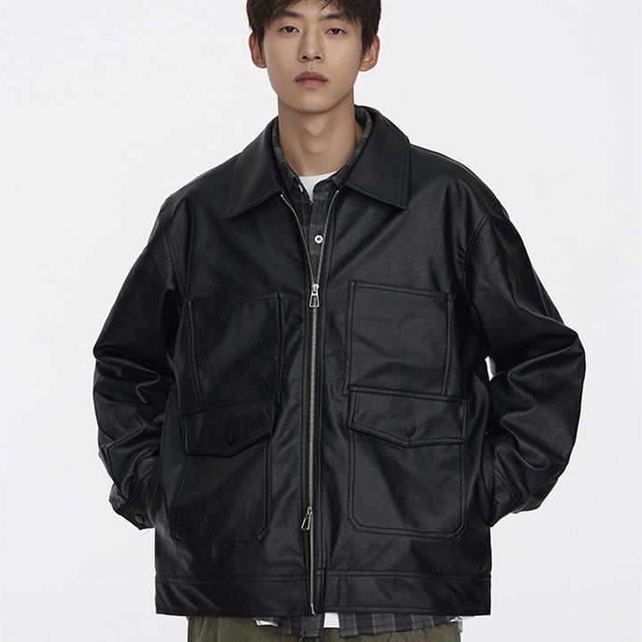 Autumn Hiking PU Leather Jacket