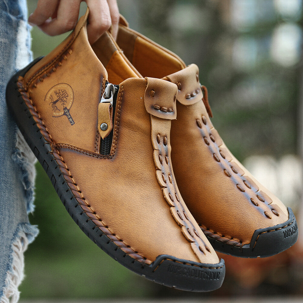 Men Zipper Outdoor Hiking Shoes